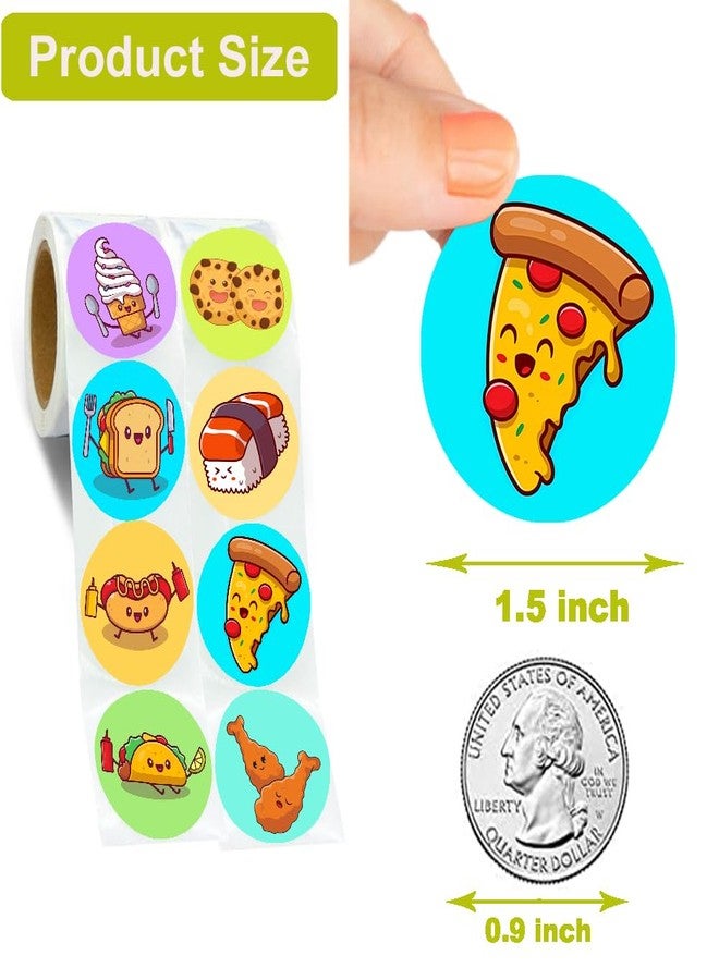 Hohamn 600 Pcs Food Stickers Roll for Kids 1.5 Inch 16 Styles Food Snack Stickers for Kids Boys Girls Birthday Party School Reward Giveaways - Image 3
